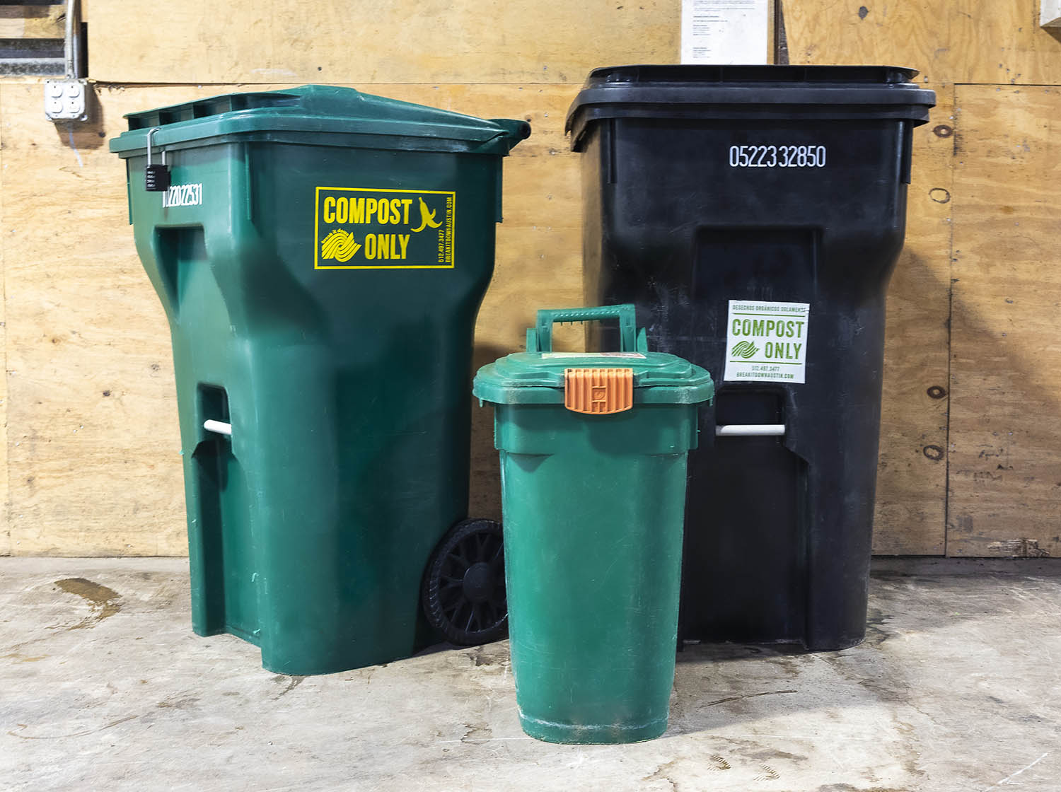 composting bins large and small